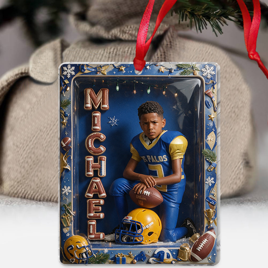 Personalized Christmas Black Youth Baseball Player Ornament Sports Gift