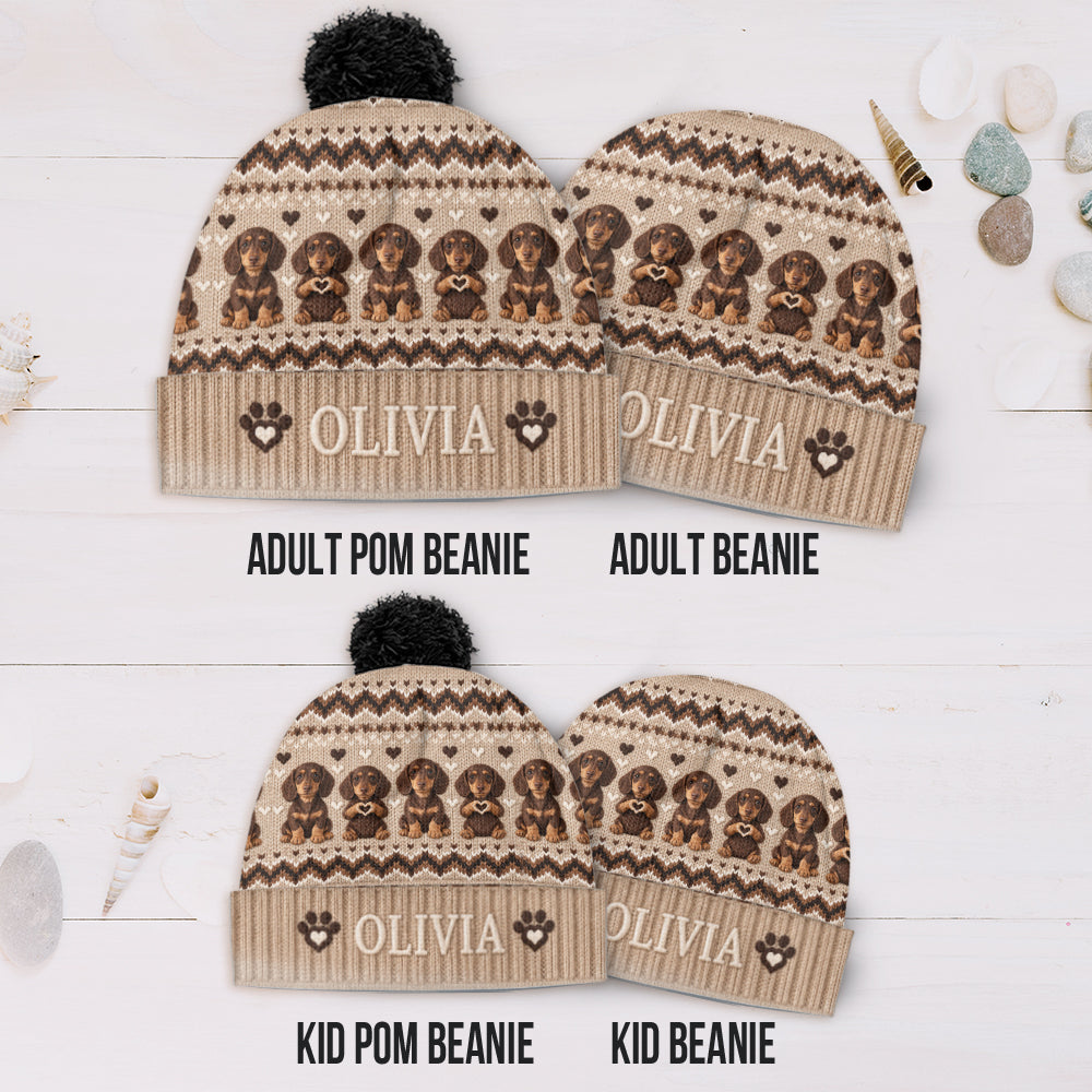 Personalized Black and Tan Adult German Shepherd Beanie Hat Dog Lover Gift