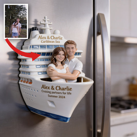 Personalized Couple Cruise Fridge Magnet Husband Wife Travel Keepsake Gift