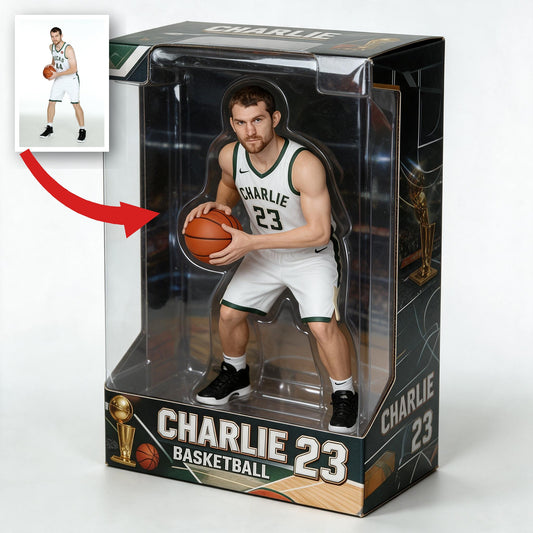 Personalized Man Basketball Player 3D Acrylic Display Box Sports Keepsake