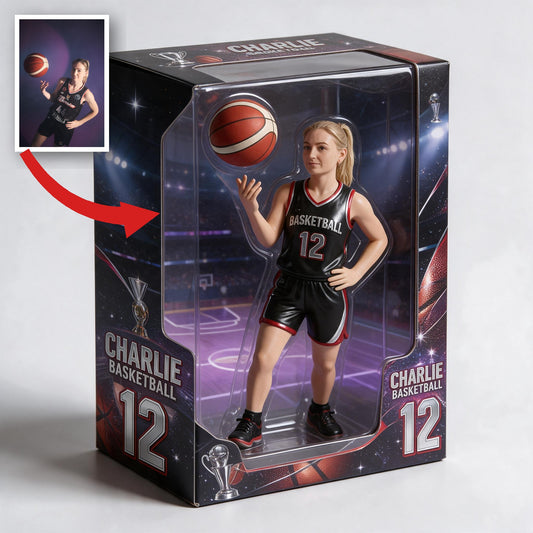 Personalized Adult Blonde Woman Basketball Player 3D Acrylic Display Case Sports Gift
