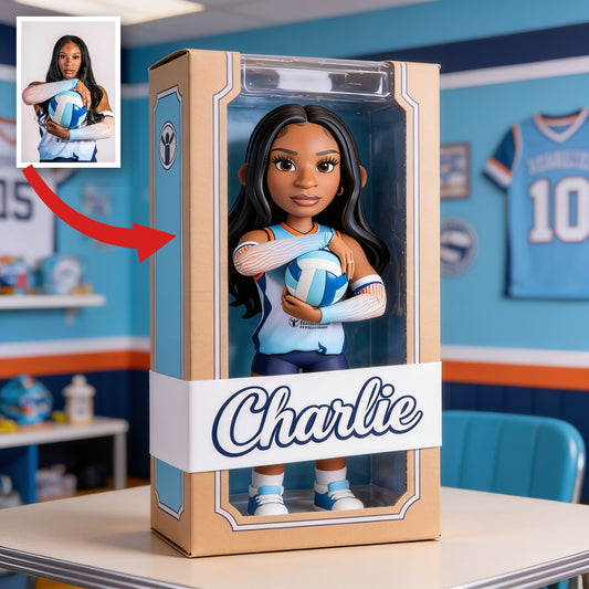 Personalized Black Woman Volleyball Player Custom Shaped Acrylic Plaque Volleyball Gift