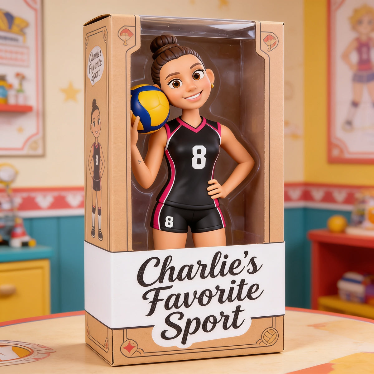 Personalized Latina Woman Volleyball Player Custom Shaped Acrylic Plaque Volleyball Fan Gift