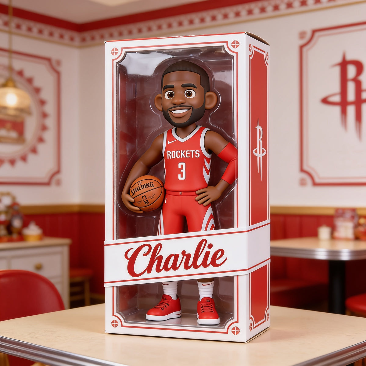 Personalized Black Man Basketball Player Custom Shaped Acrylic Plaque