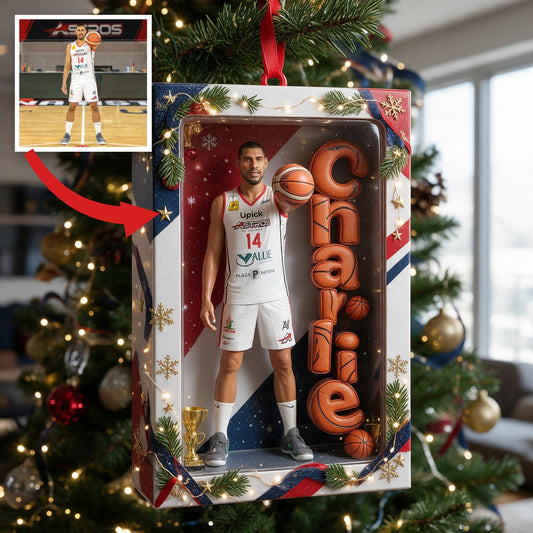 Personalized Christmas Latino Man Basketball Player Ornament Sports Gift