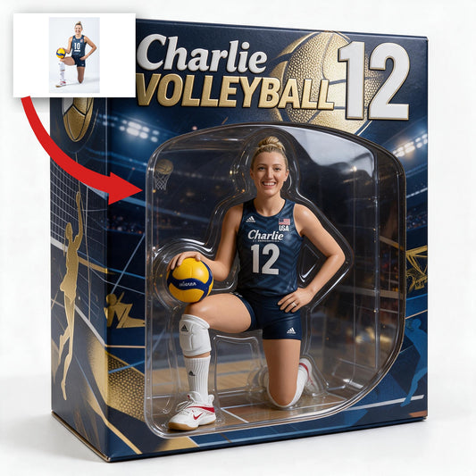 Personalized Woman Volleyball Player 3D Acrylic Display Case Sports Keepsake Gift