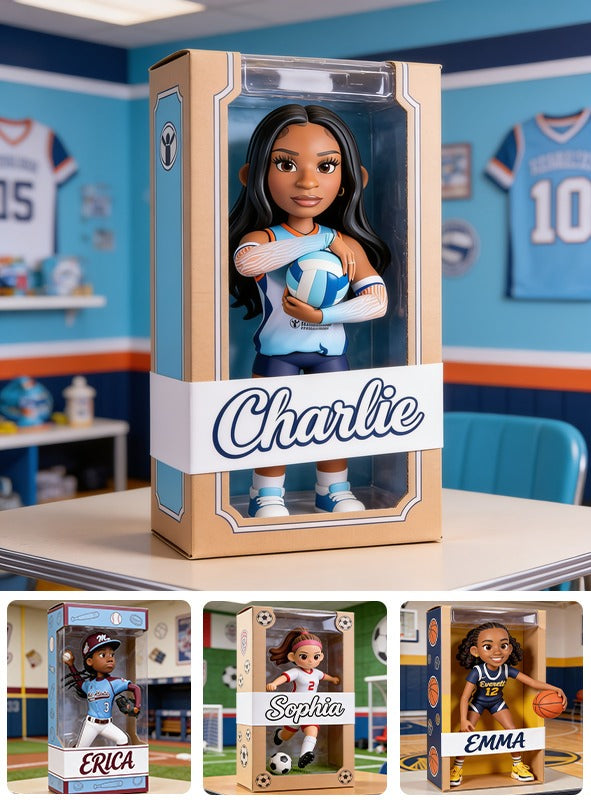Personalized Black Woman Volleyball Player Custom Shaped Acrylic Plaque Volleyball Gift