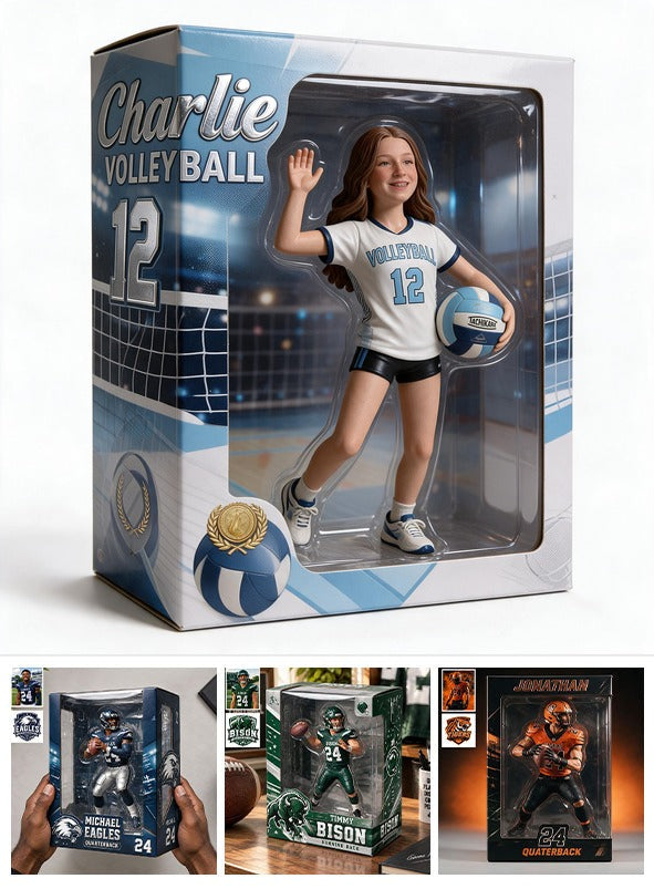 Personalized Female Youth Volleyball Player Acrylic Display Box Sports Keepsake