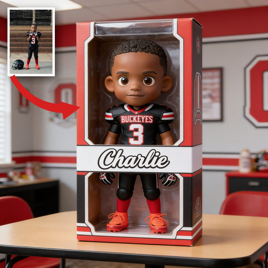 Personalized Black Youth American Football Player Custom Shaped Acrylic Plaque