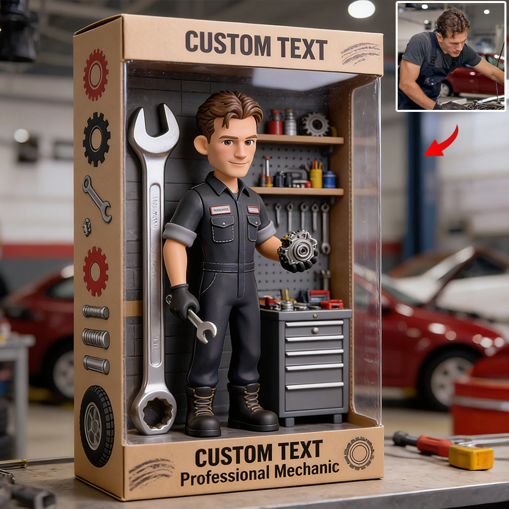 Personalized Black Man Mechanic Custom Shaped Acrylic Plaque Garage Decor Gift