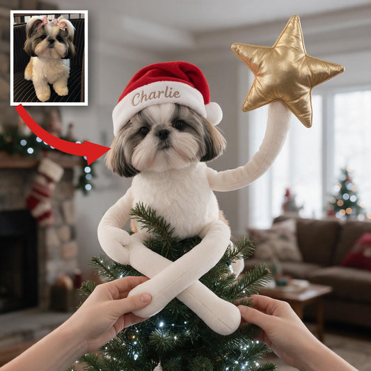 Personalized Christmas Shih Tzu Posable Plush Doll Pet Keepsake Gift