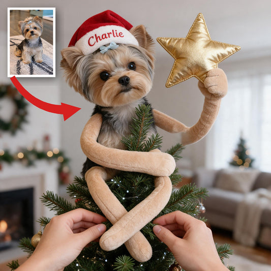 Personalized Christmas Yorkshire Terrier Posable Plush Doll Dog Gift