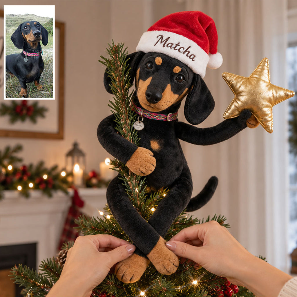 Personalized Christmas Shih Tzu Posable Plush Doll Pet Keepsake Gift