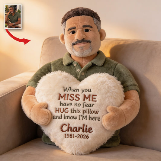 Personalized Memorial Middle-Aged Black Man Faux Fur Pillow Remembrance Gift