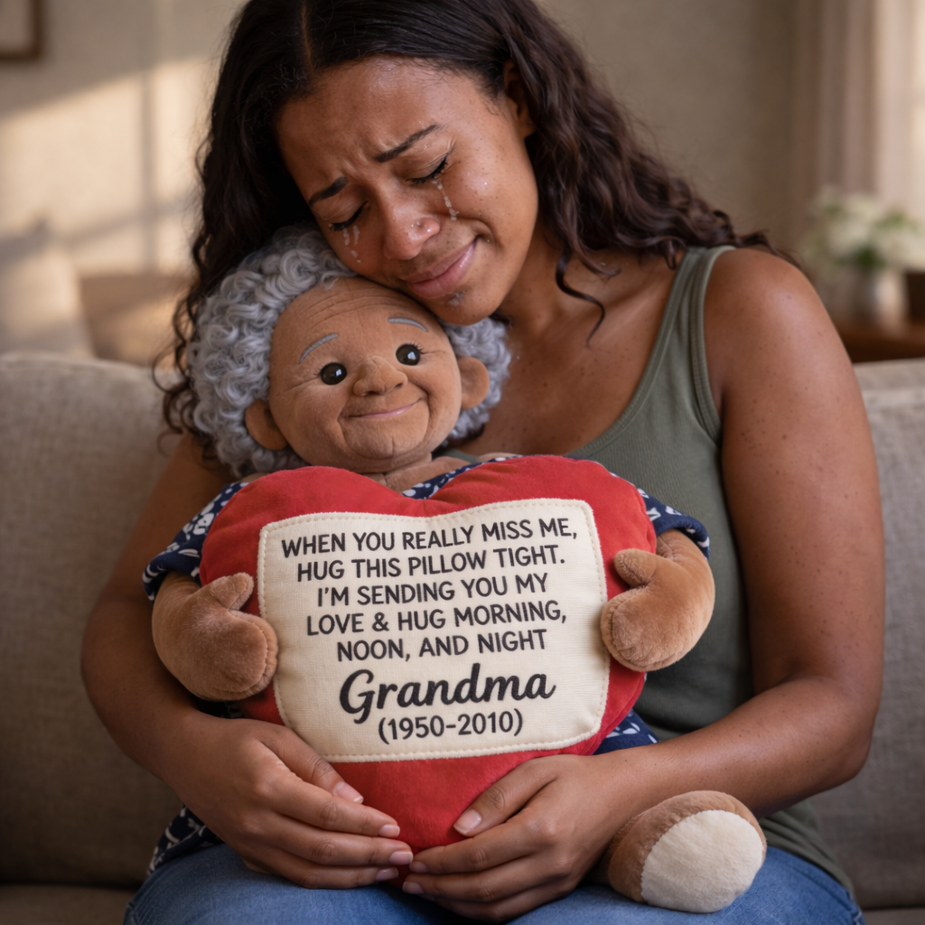 Personalized Little Girl Memorial Faux Fur Shaped Pillow Bereavement Gift