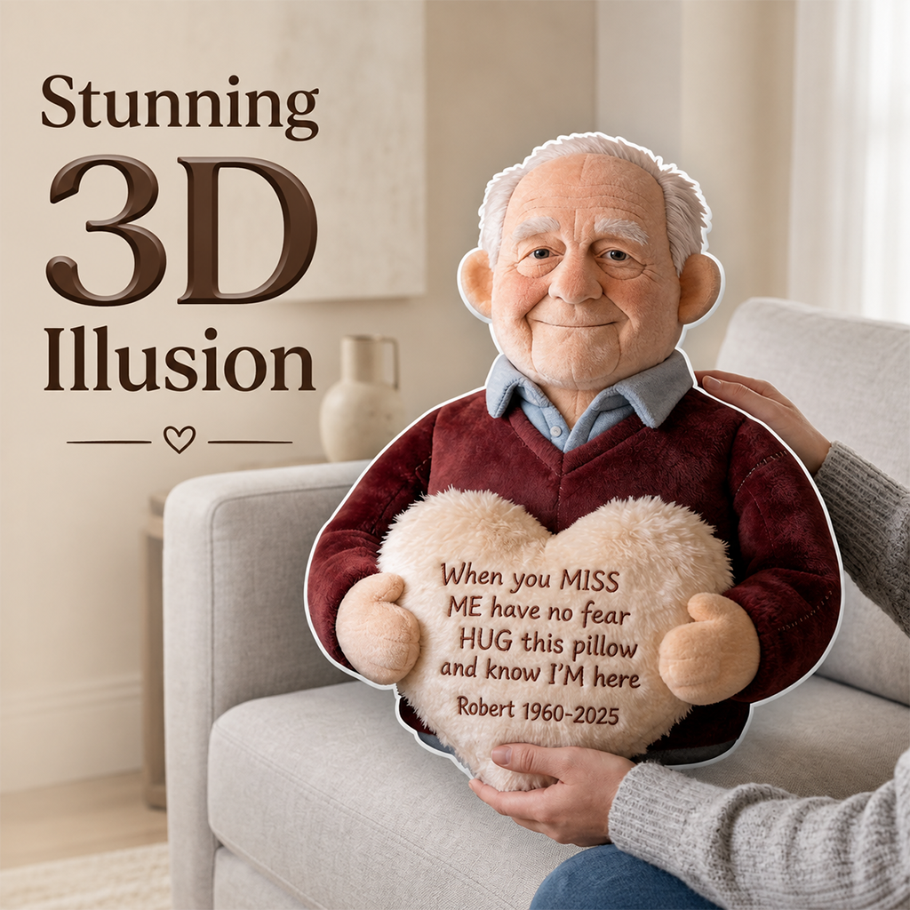 Personalized Older Black Man Grandpa Memorial Faux Fur Shaped Pillow