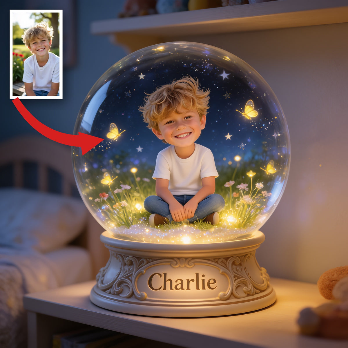 Personalized Little Boy Custom Shaped Acrylic Plaque, Kid Gift for Son Grandson Nephew