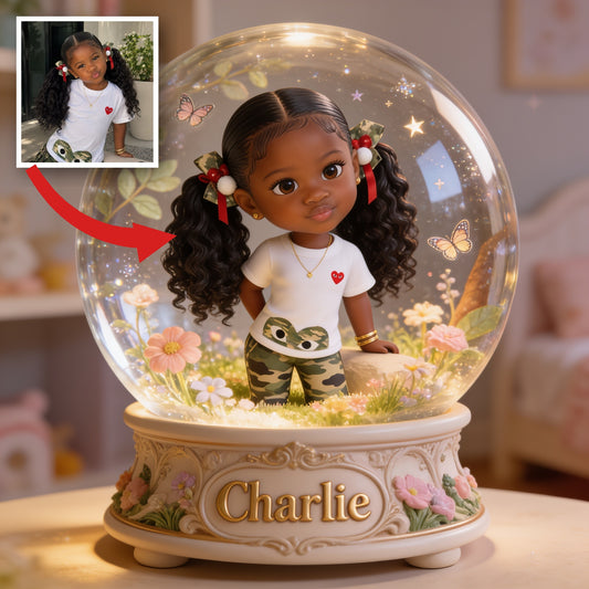 Personalized Black Little Girl Custom Shaped Acrylic Plaque, Gift for Daughter Granddaughter Niece