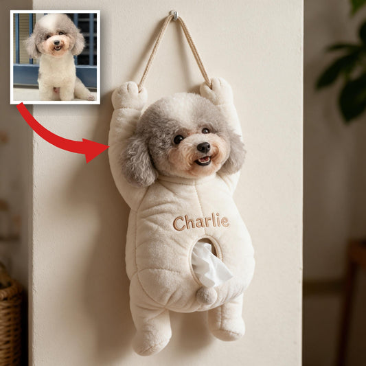 Personalized Curly Fur Poodle Hanging Pull-Out Organizer Dog Lover Home Decor