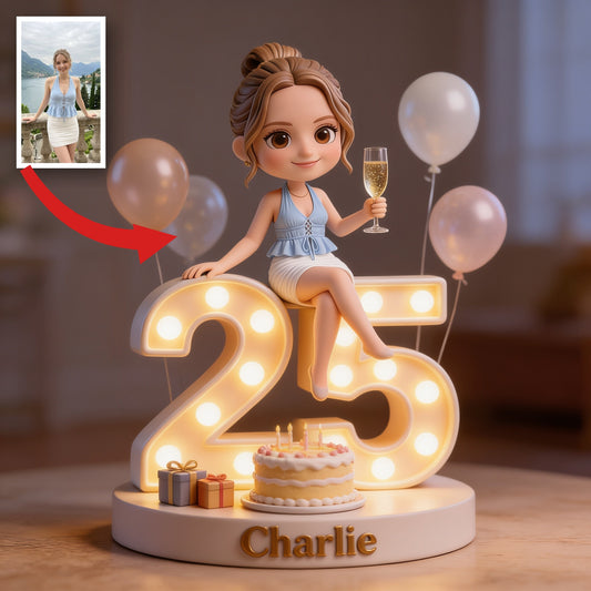 Personalized 25th Birthday Woman Custom Shaped Acrylic Plaque Gift for Her