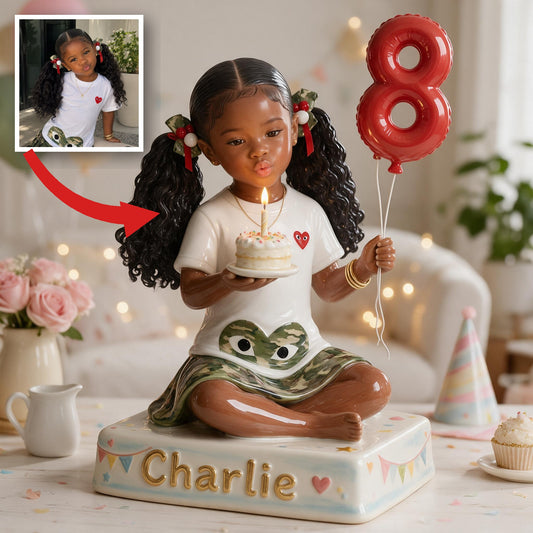 Personalized Birthday Black Little Girl 3D Plaque Daughter Granddaughter Niece Gift
