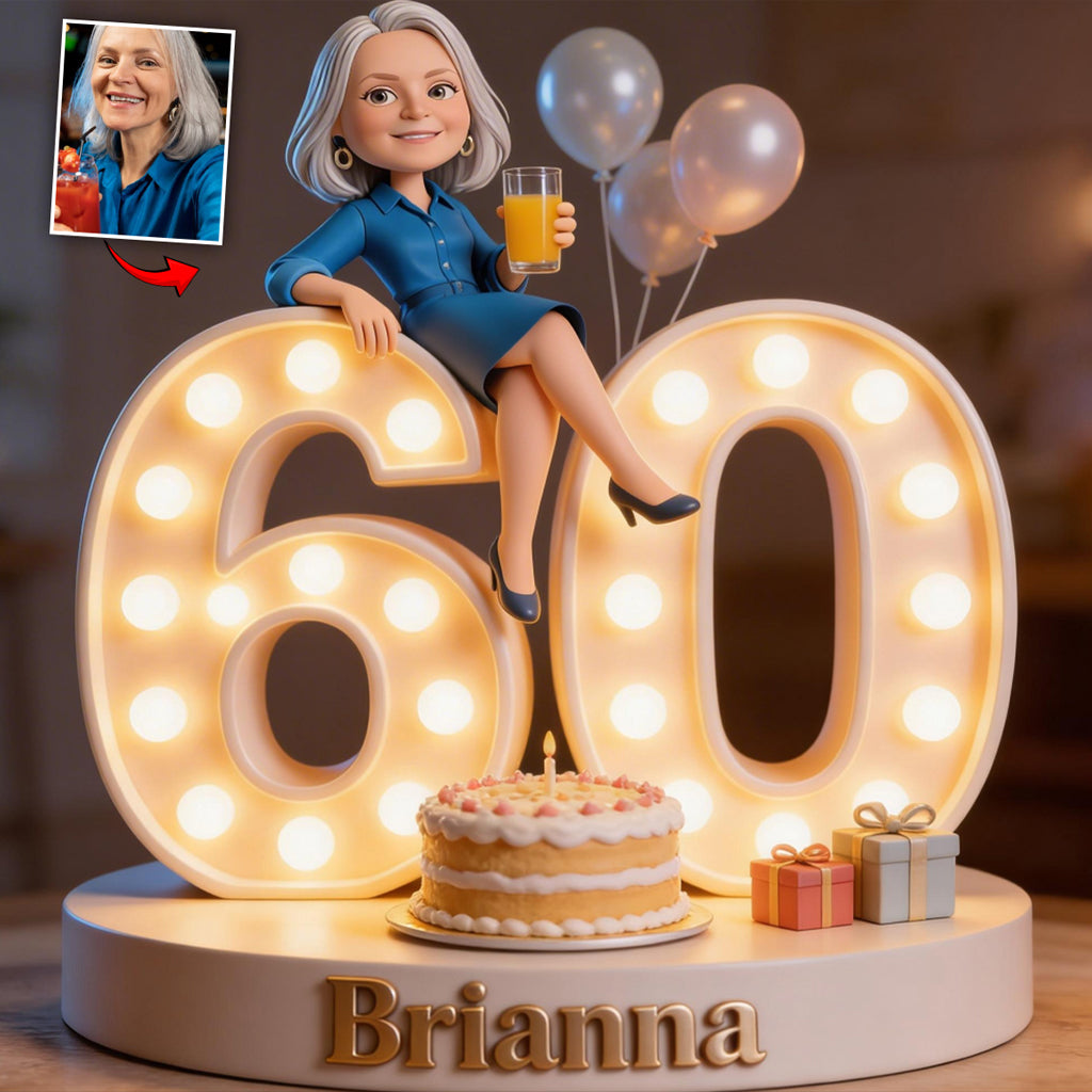 Personalized 70th Birthday Older Black Woman Custom Shaped Acrylic Plaque Keepsake Gift