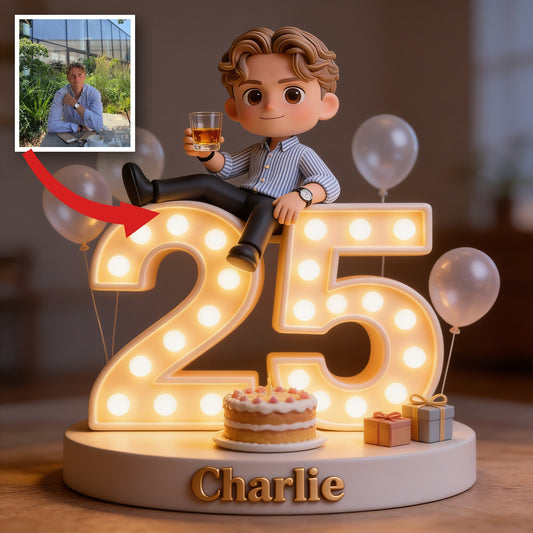 Personalized 25th Birthday Man Custom Shaped Acrylic Plaque Gift for Him
