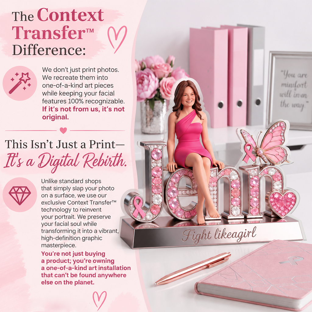 Custom Photo Breast Cancer Awareness Middle-Aged Breast Cancer Woman Acrylic Plaque Desk Decor