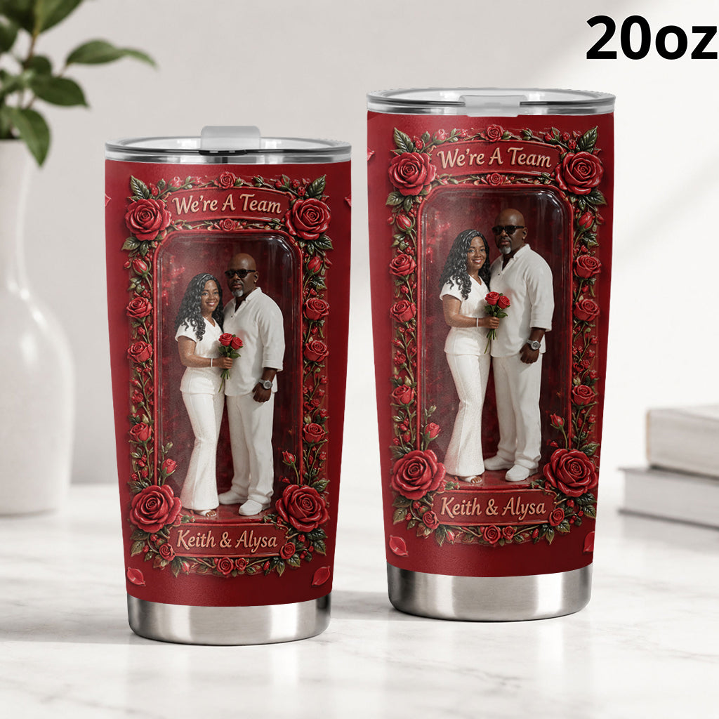Custom Photo Black Lesbian Couple Tumbler - Unique LGBT Couple Gift