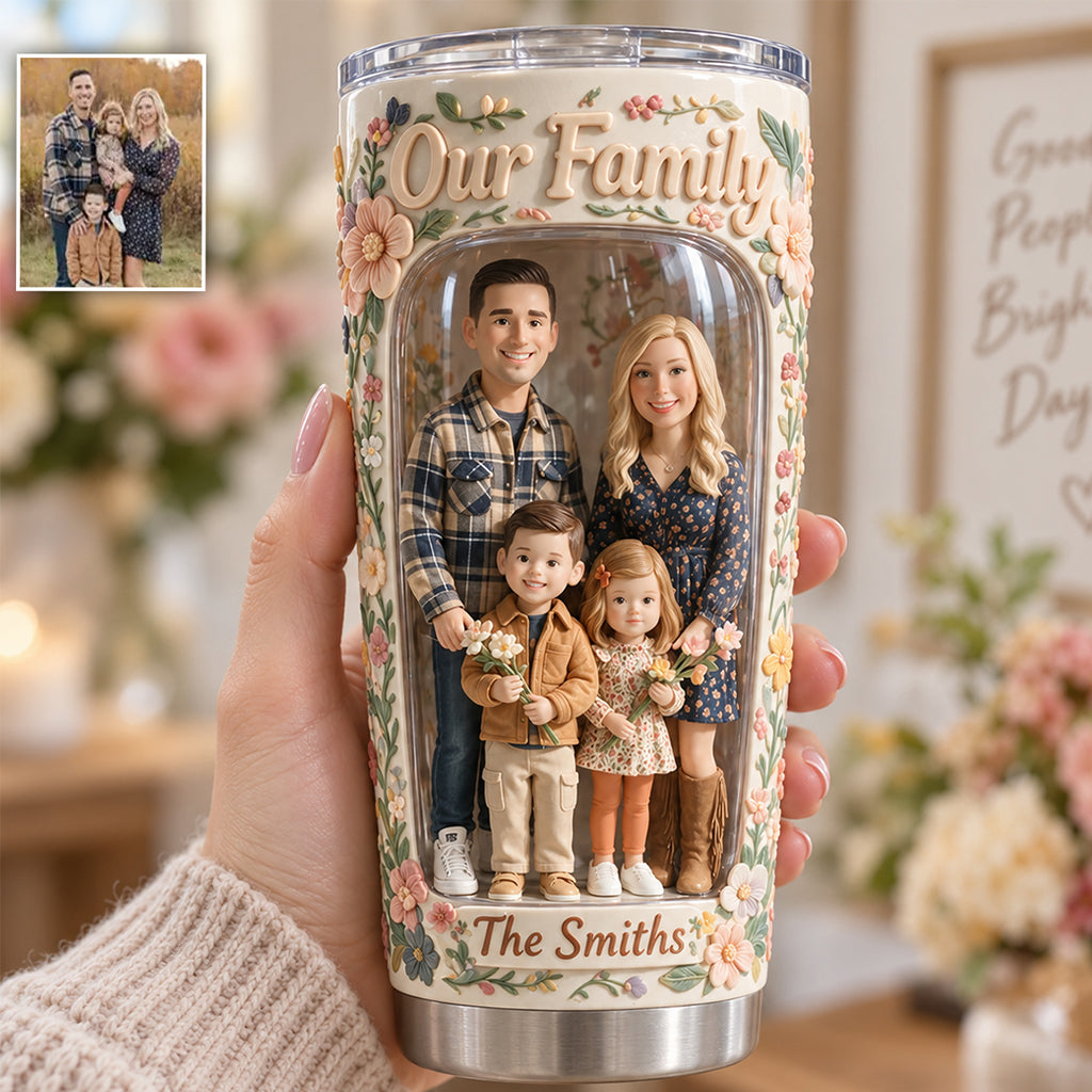 Custom Photo Middle-Aged Latino Couple Tumbler, Husband & Wife Gift