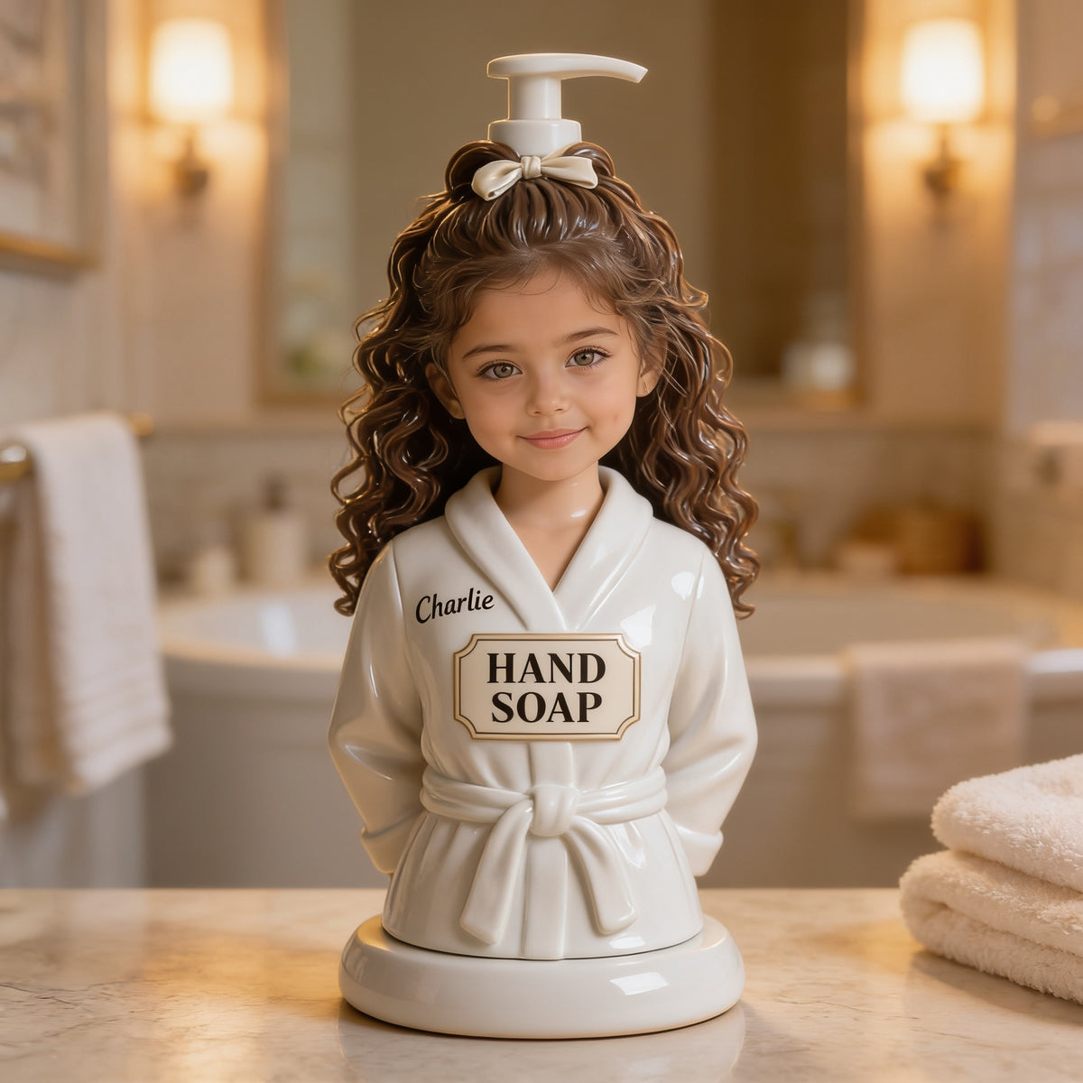 Personalized Latina Little Girl Soap Dispenser Kids Bathroom Decor Gift