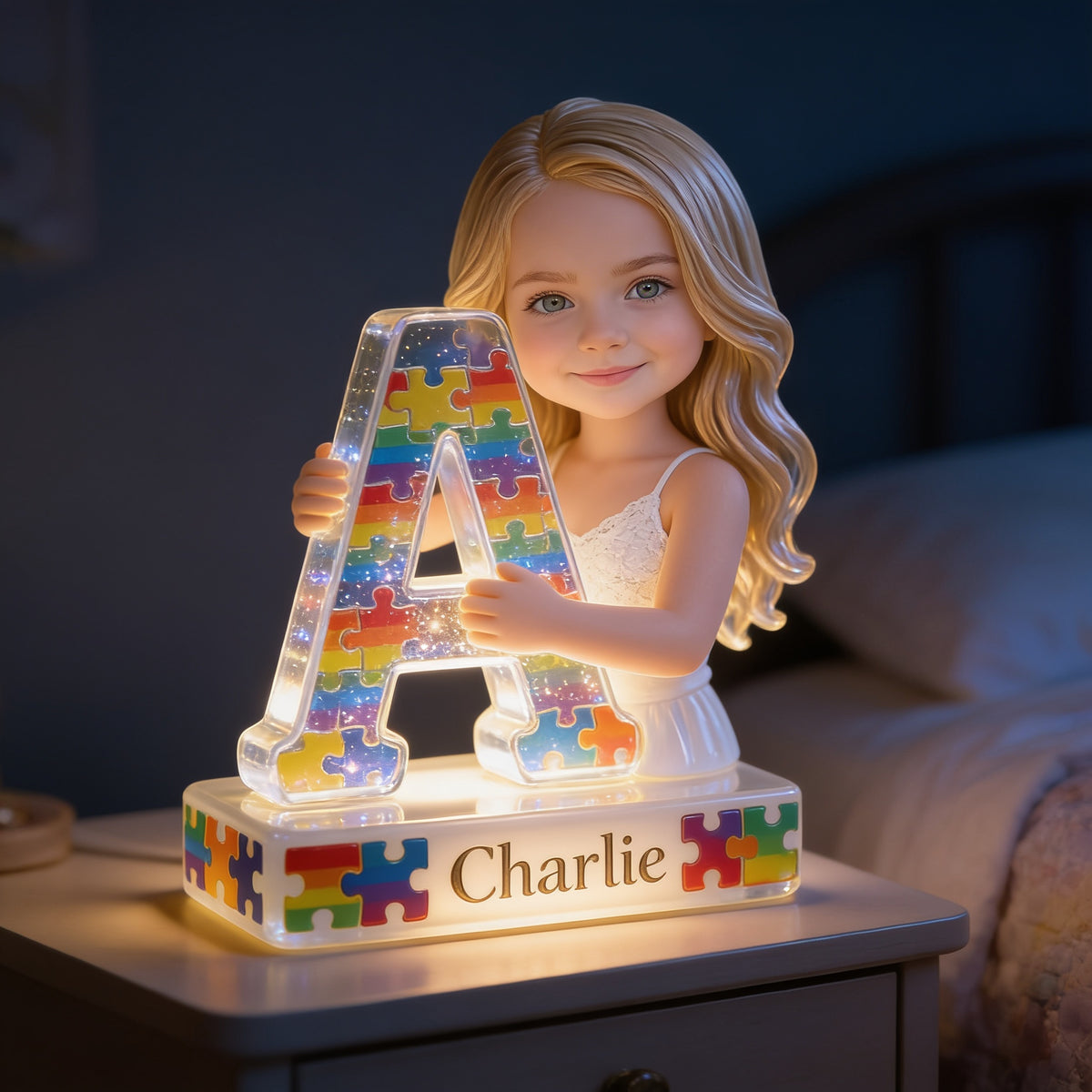 Personalisierte LED Nachtlicht für Mädchen - Geschenk für Kinderzimmer