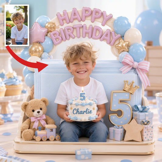 Personalized Birthday Little Boy Napkin Holder for Son Grandson Nephew