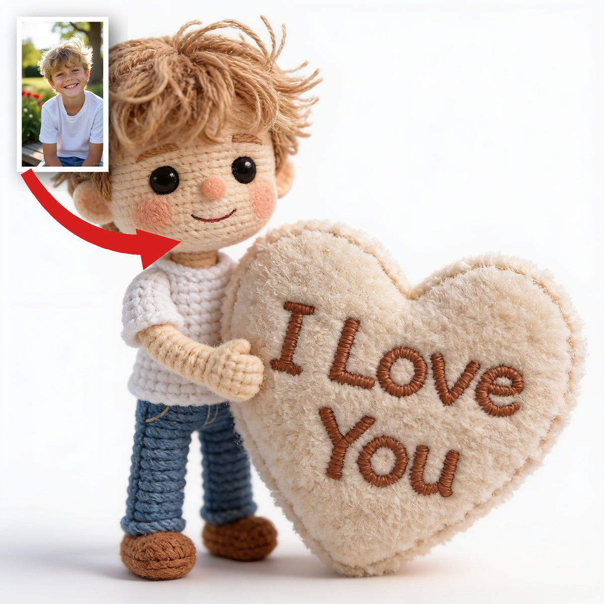 Personalized Little Boy Premium Faux Fur Pillow, Gift for Son Grandson Nephew
