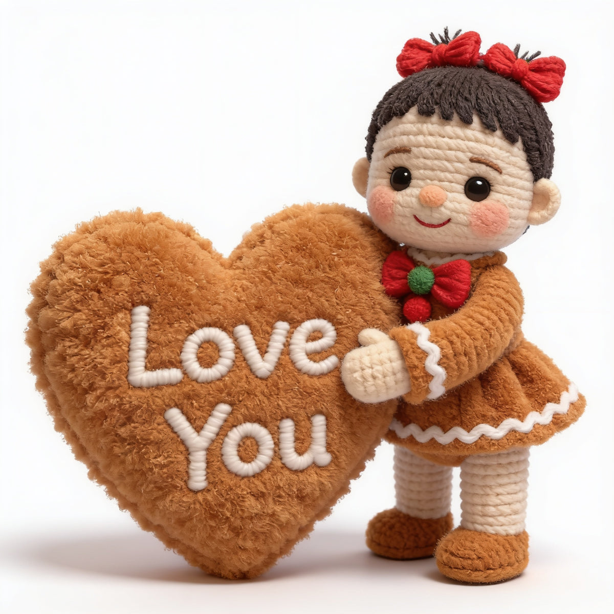 Personalized Christmas Black Christmas Baby Girl Gingerbread Faux Fur Pillow Gift for Kids