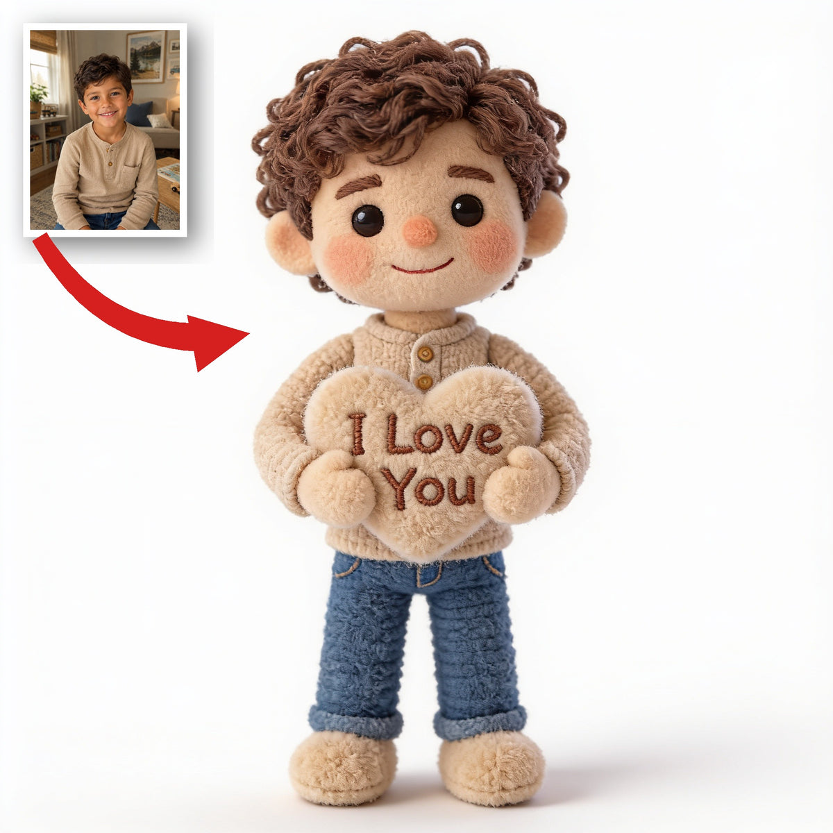 Personalized Latino Little Boy Faux Fur Pillow Gift for Son Grandson Nephew