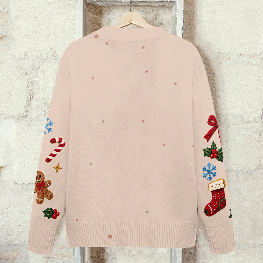 Personalized Christmas Little Boy Cardigan Sweater Custom Kid Holiday Gift