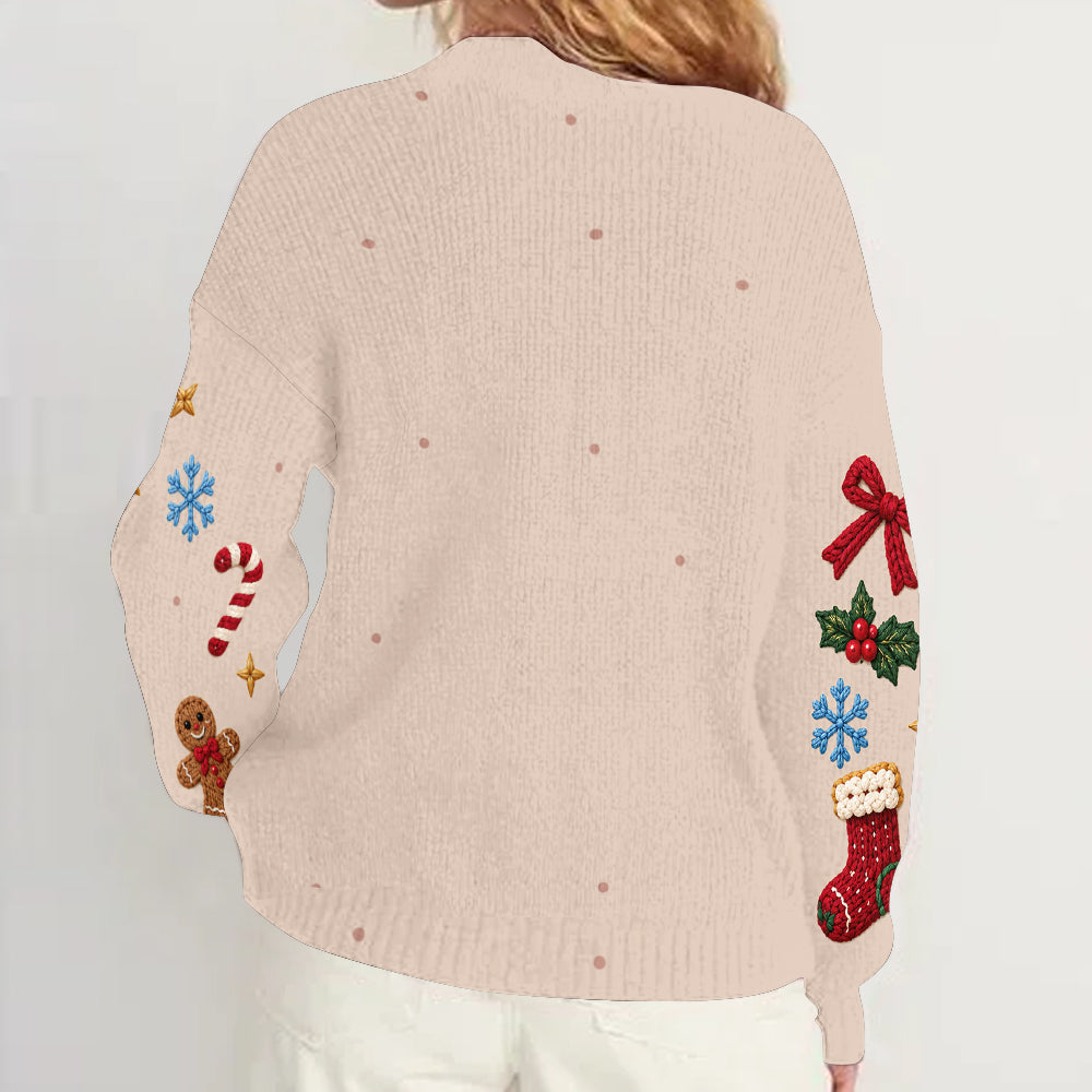 Personalized Christmas Little Girl Cardigan Sweater Gift for Daughter Granddaughter Niece