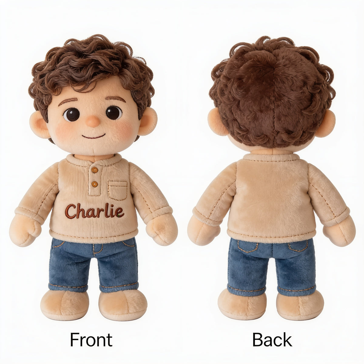 Personalized Latino Little Boy Plush Keychain Custom Son Grandson Gift