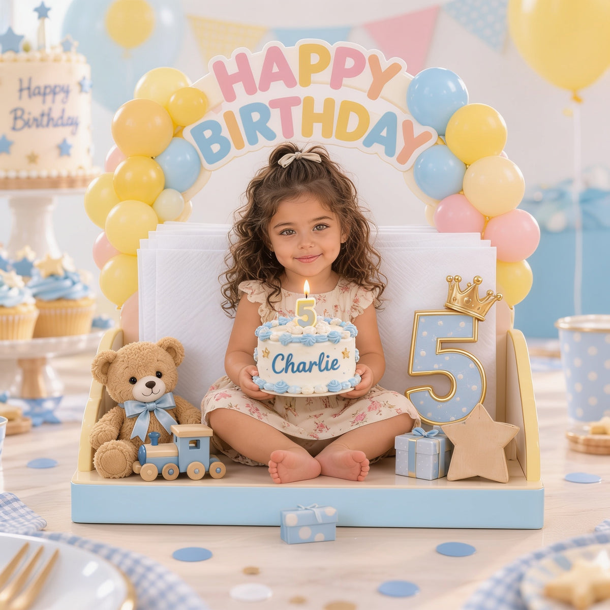 Personalized Birthday Latina Little Girl Napkin Holder Party Decor