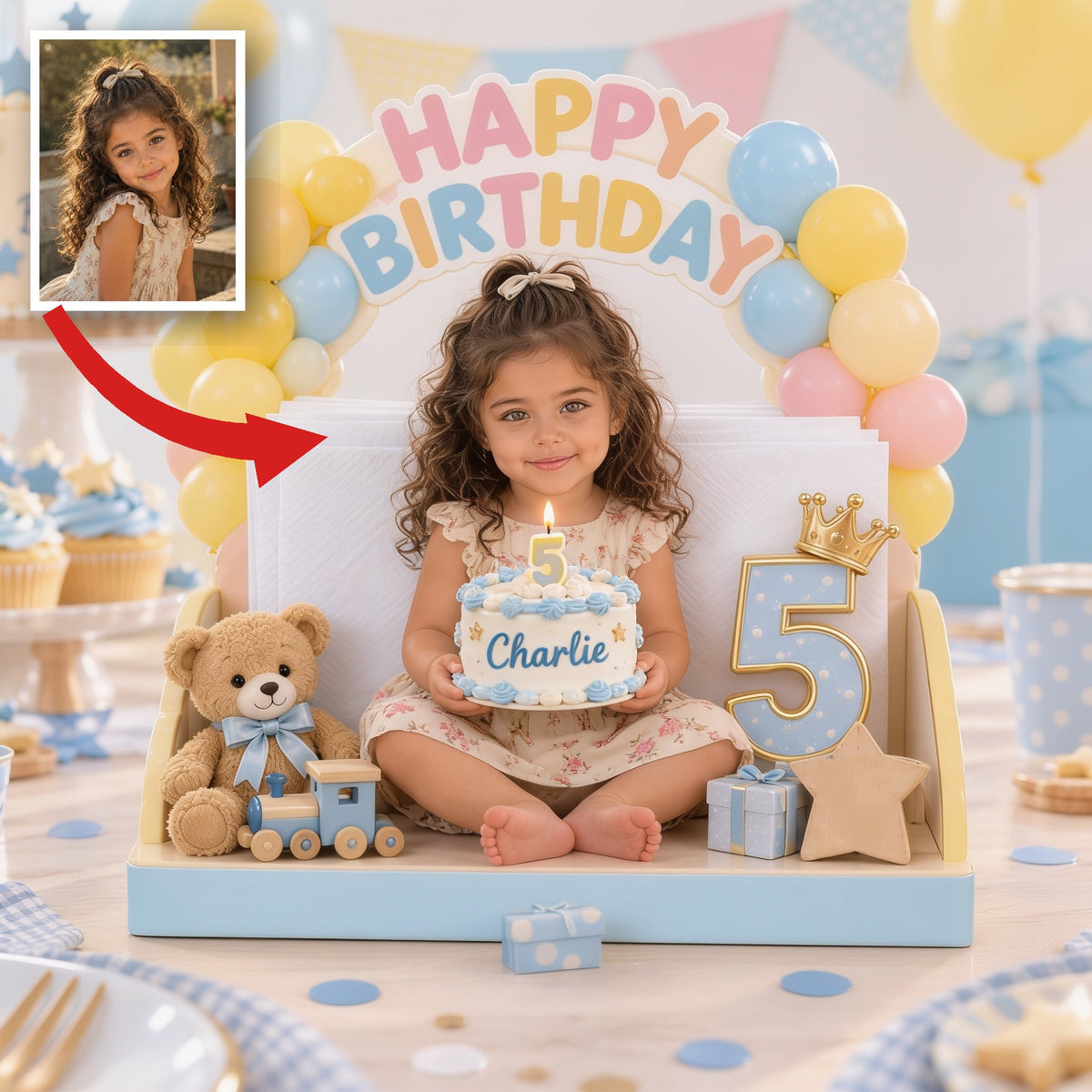 Personalized Birthday Latina Little Girl Napkin Holder Party Decor