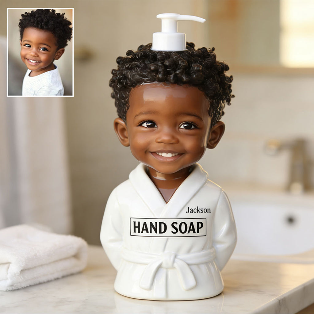 Personalized Christmas Black Christmas Baby Girl Soap Dispenser Bathroom Gift