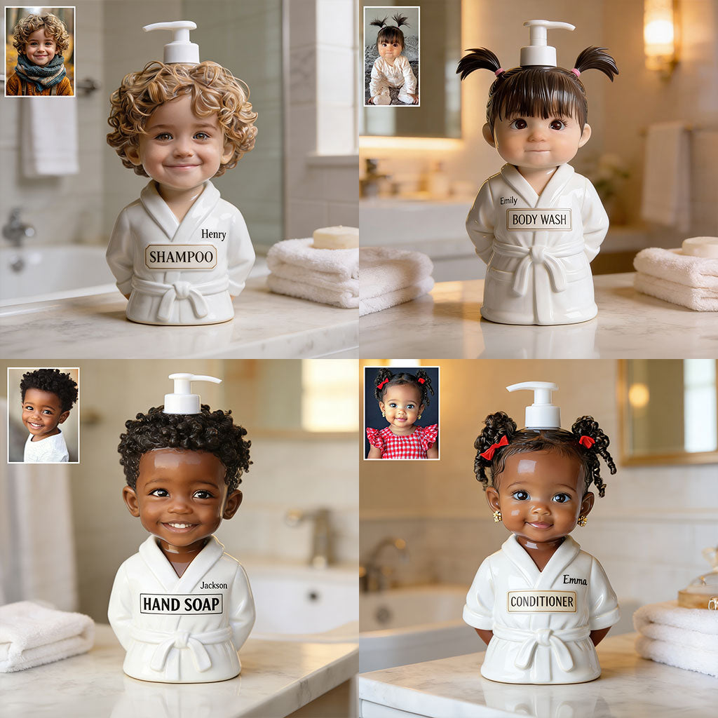 Personalized Christmas Black Christmas Baby Girl Soap Dispenser Bathroom Gift