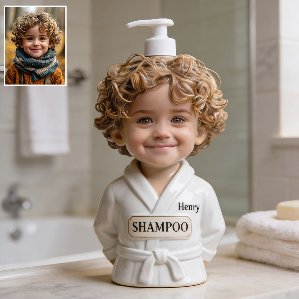 Personalized Latino Little Boy Soap Pump Dispenser Kids Bathroom Decor Gift