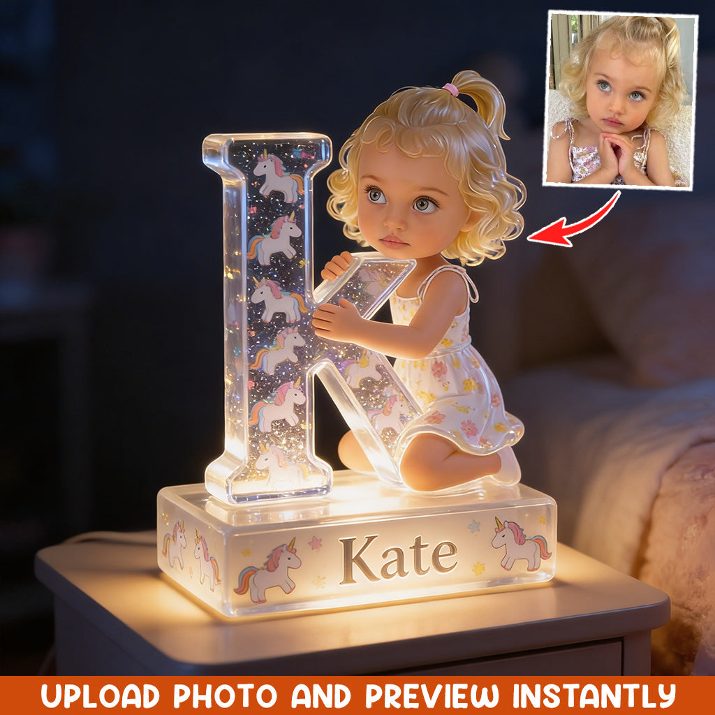 Personalized Latino Little Boy Acrylic LED Night Light Custom Kids Room Decor Gift