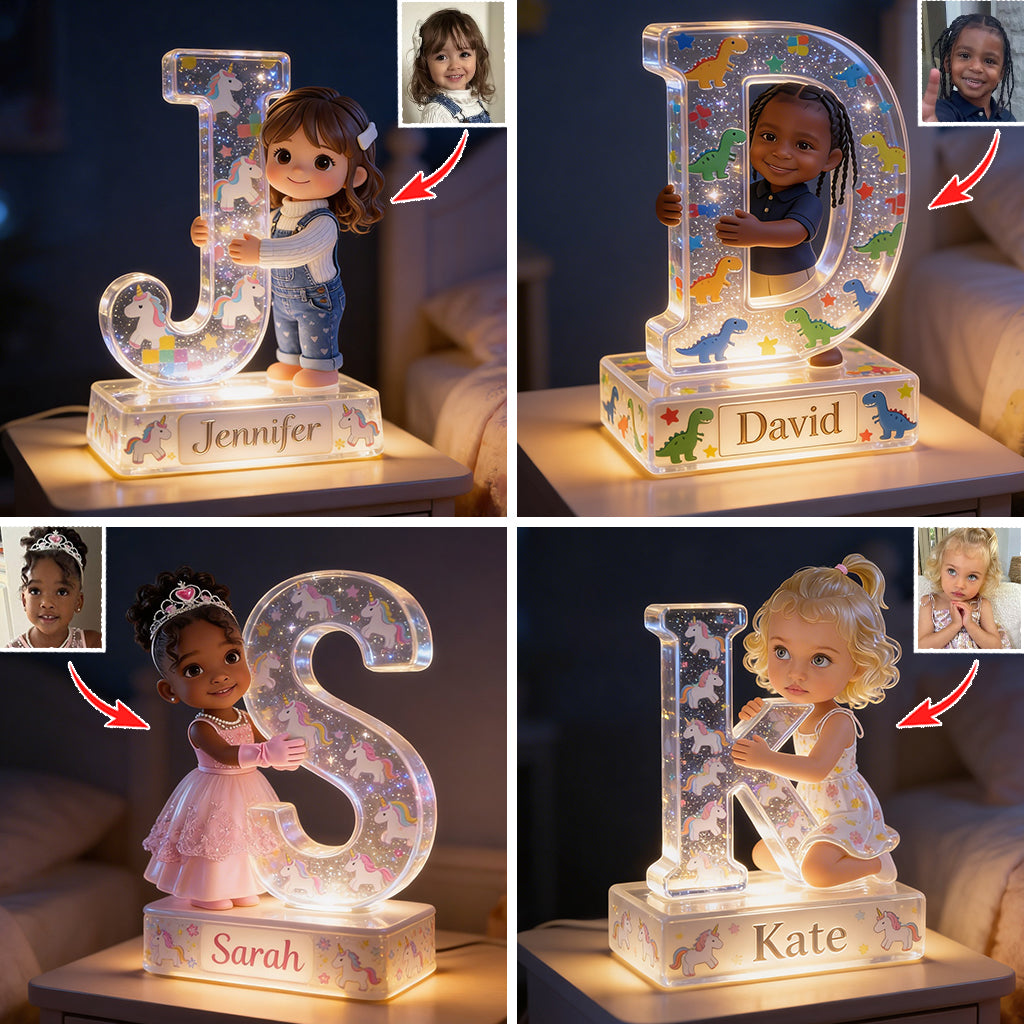 Personalized Latina Little Girl Acrylic LED Night Light Custom Gift for Daughter Granddaughter Niece
