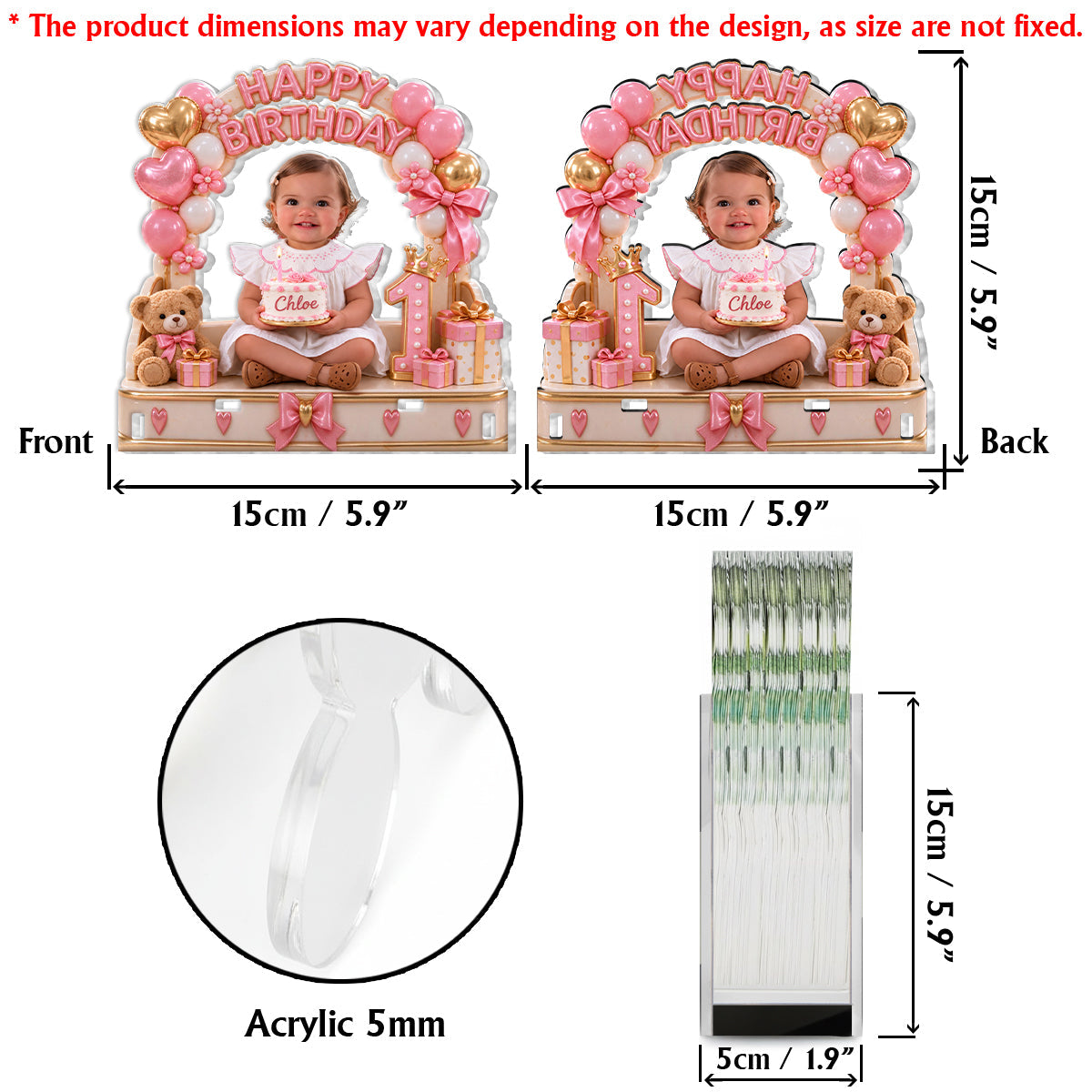 Personalized Birthday Black Little Girl Napkin Holder, Party Table Decor