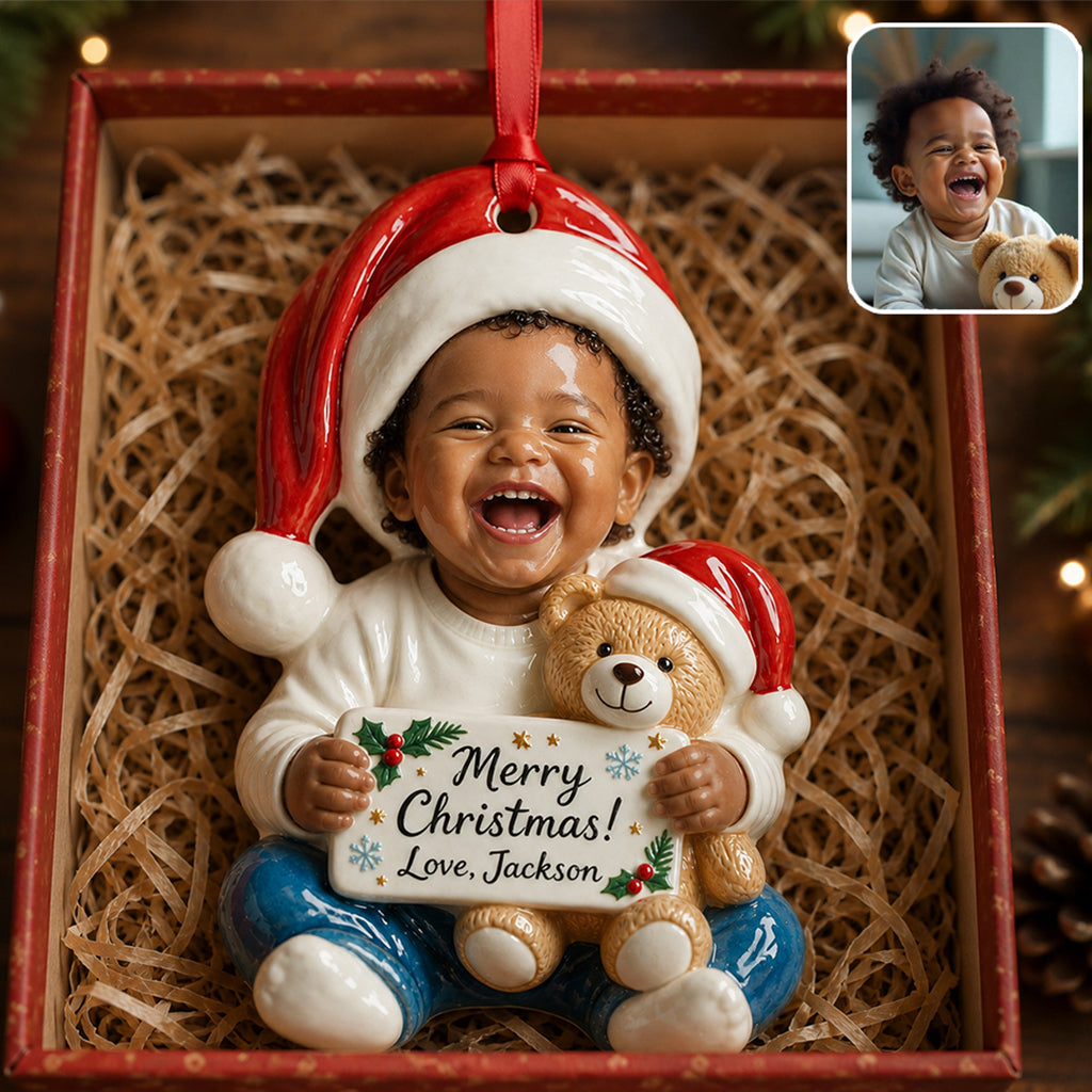Personalized Christmas Latino Little Boy Premium 3D Resin Ornament Holiday Keepsake Gift