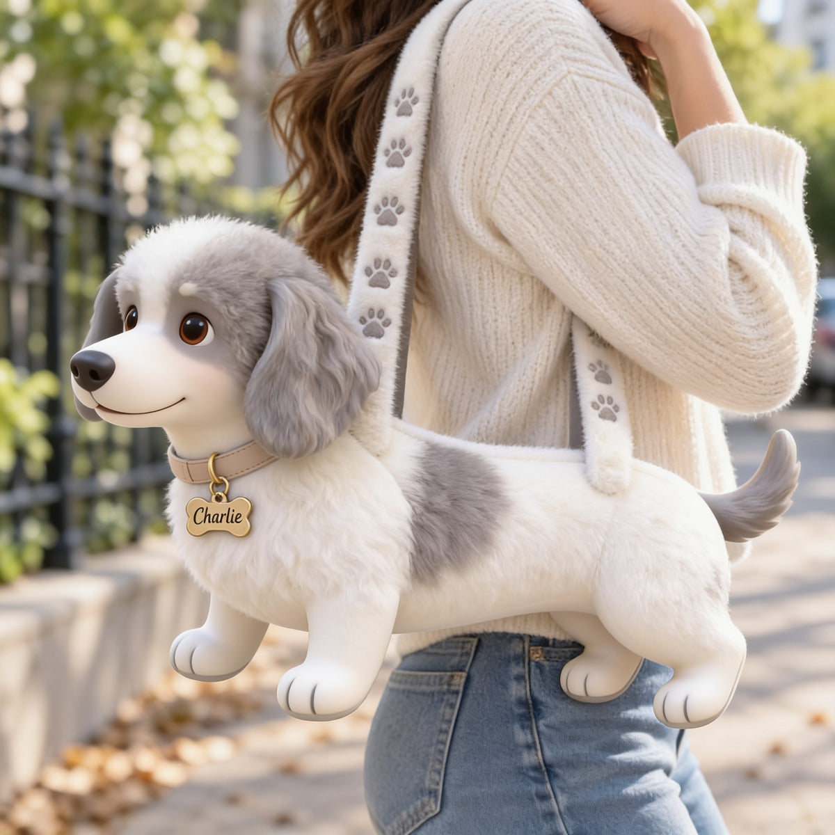 Personalized Adult Curly Fur Poodle Custom Shape Tote Bag Dog Lover Gift
