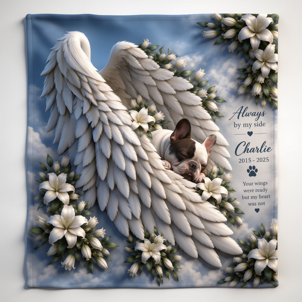 Personalized French Bulldog Memorial Wearable Blanket Pet Loss Keepsake